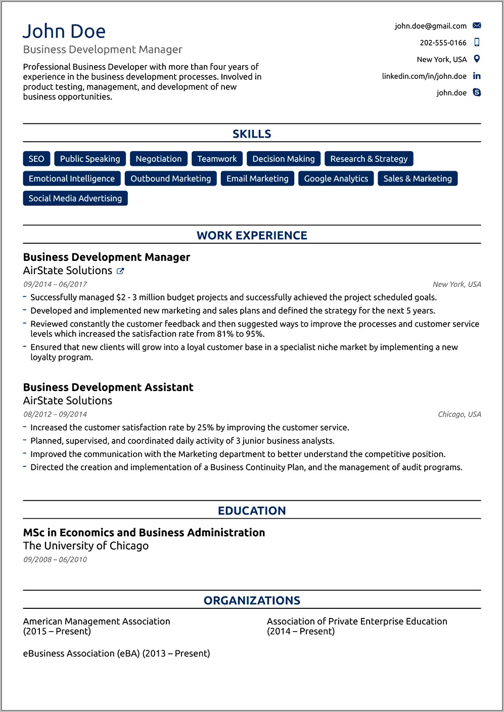 Resume Templates Samples Free