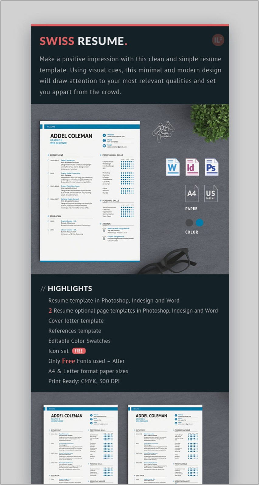Resume With Photo Template Download