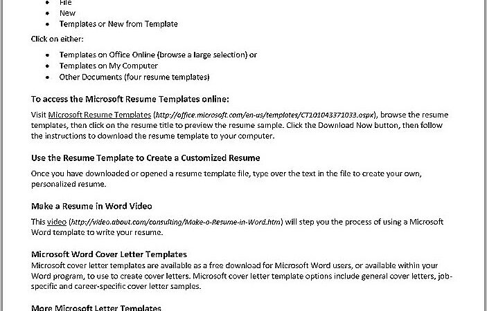 Resume Word Document Free Download