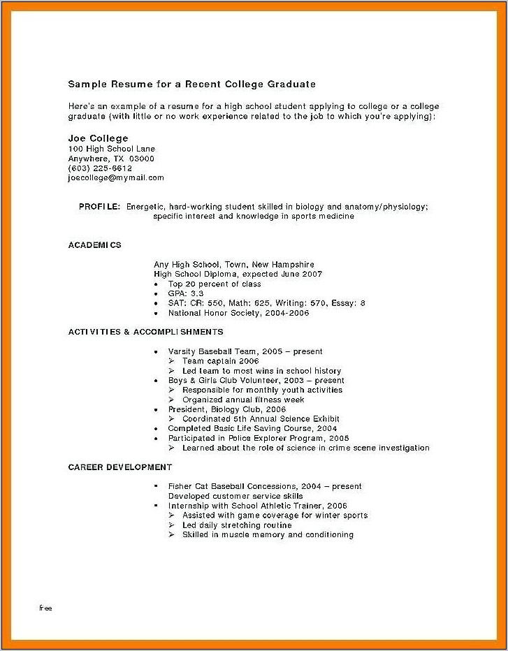 Resume Writing With No Work Experience