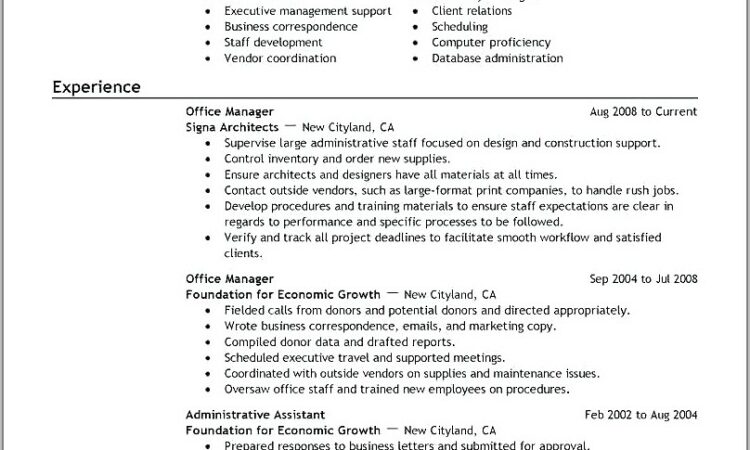 Resumes Examples For Office Jobs