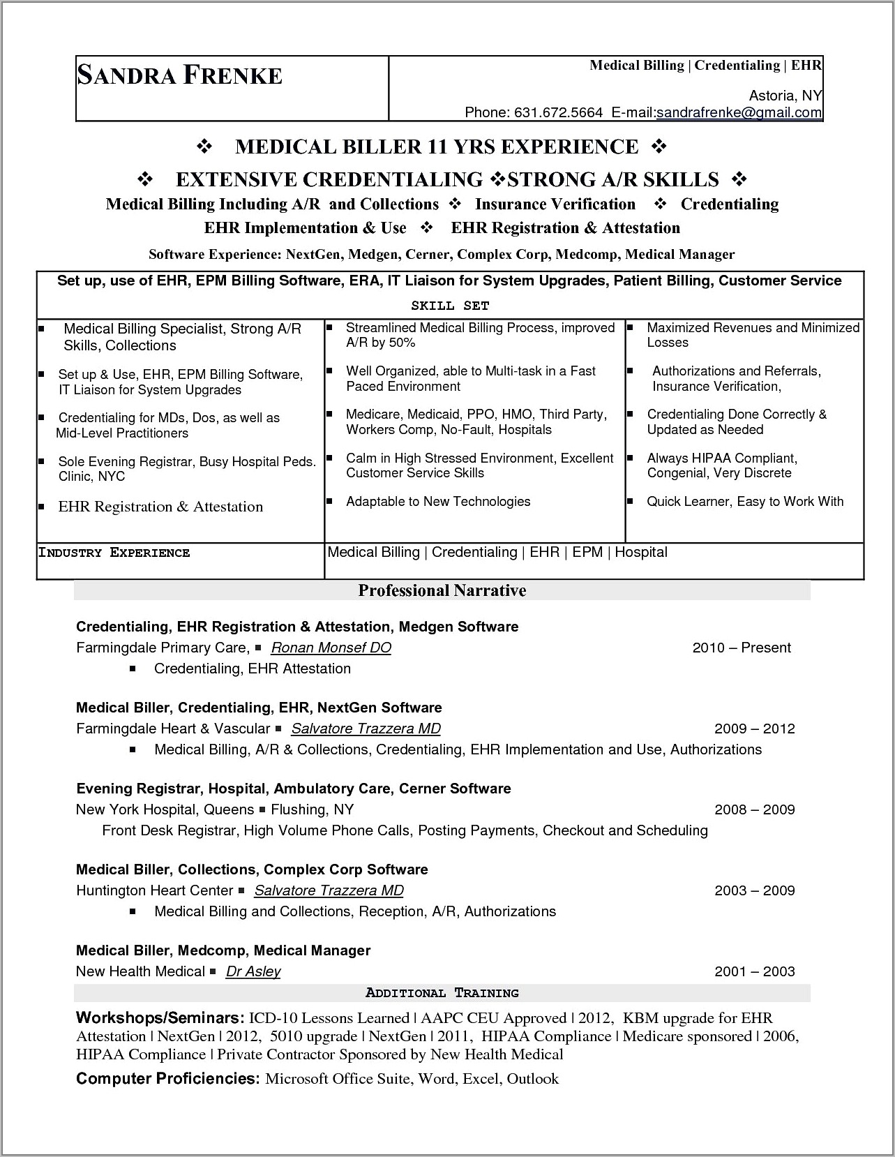 Resumes For Medical Billing And Coding