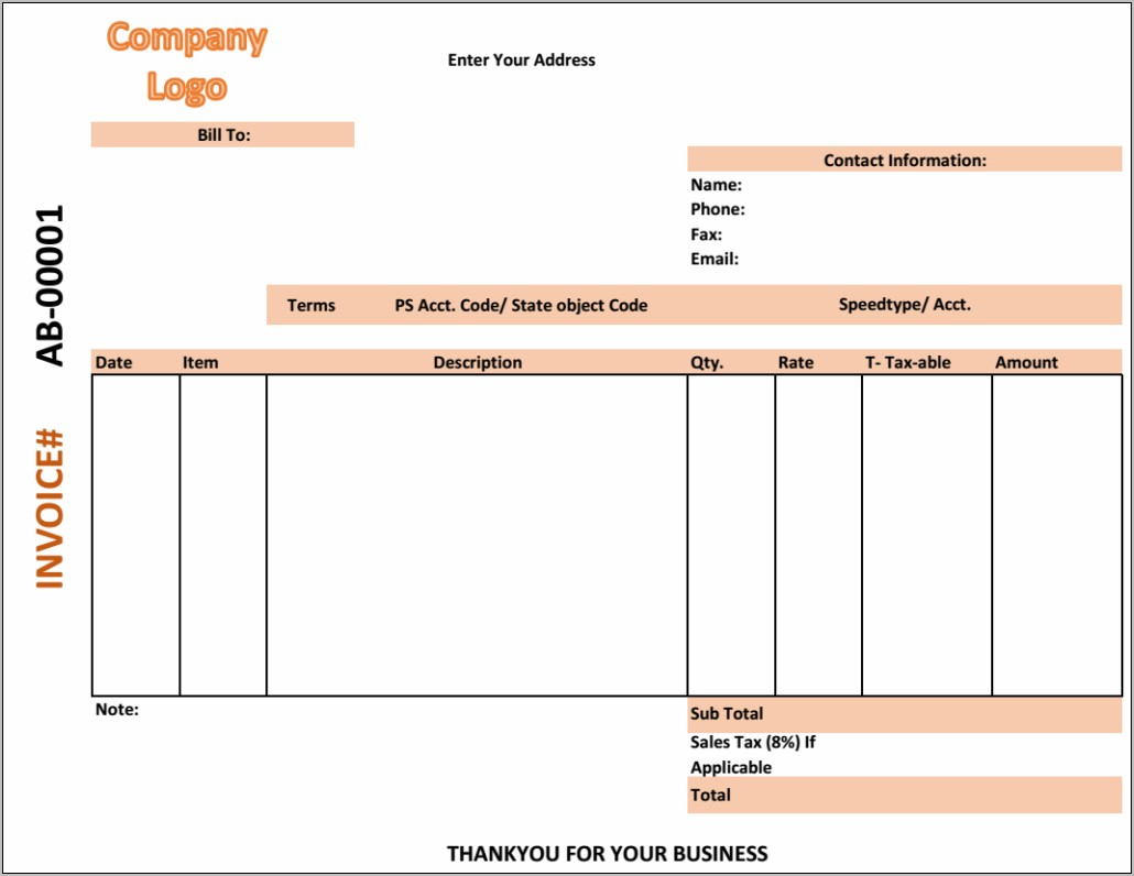 Retail Invoice Form 8 B