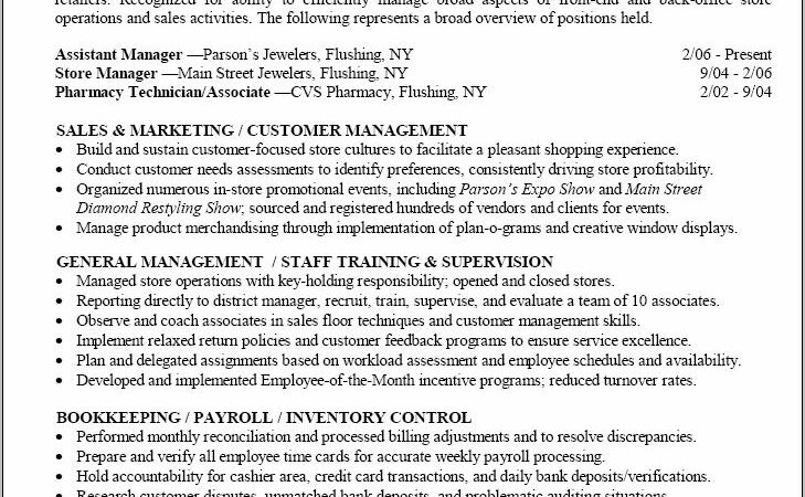 Retail Manager Resume Template