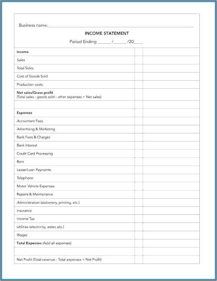 Retained Earnings Statement Template