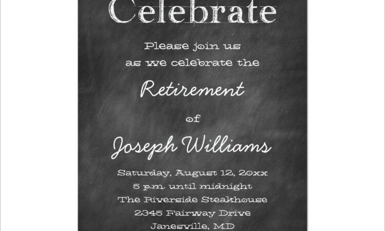 Retirement Dinner Invitation Template