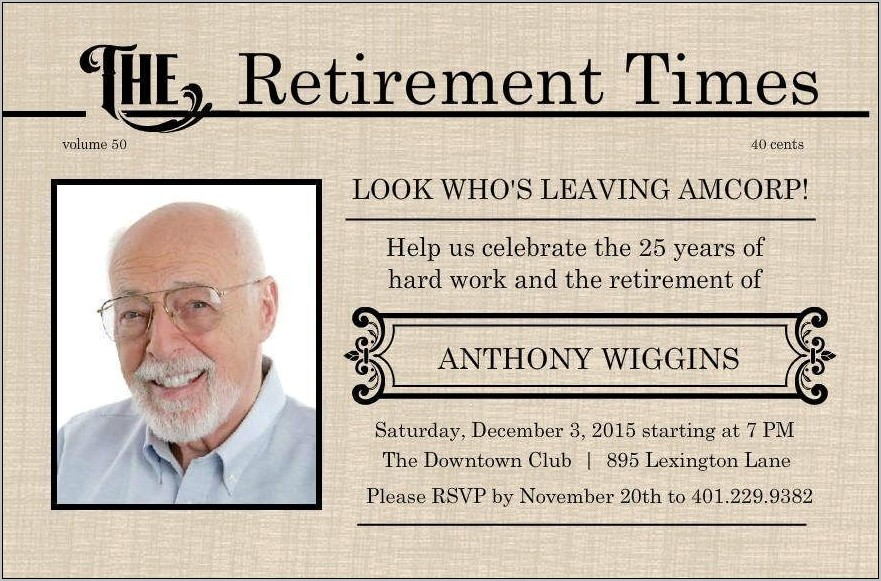 Retirement Flyer Samples Free