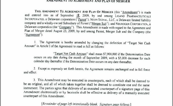 Reverse Merger Agreement Template