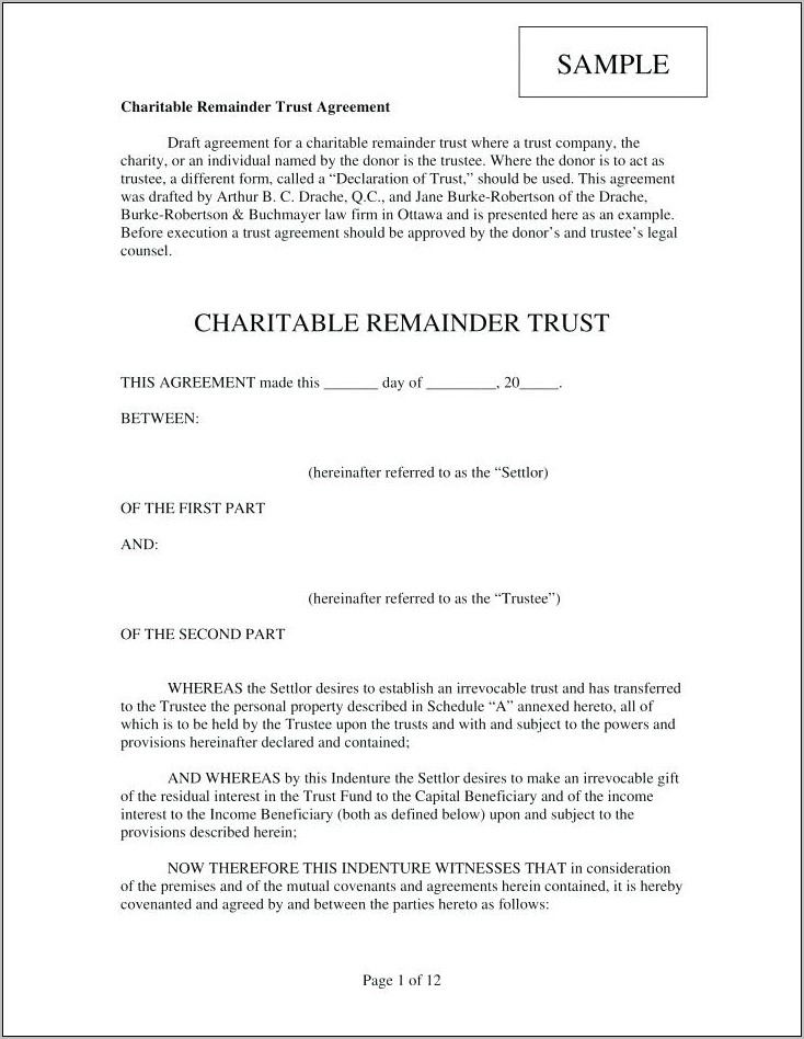 Revocable Living Trust Agreement Sample