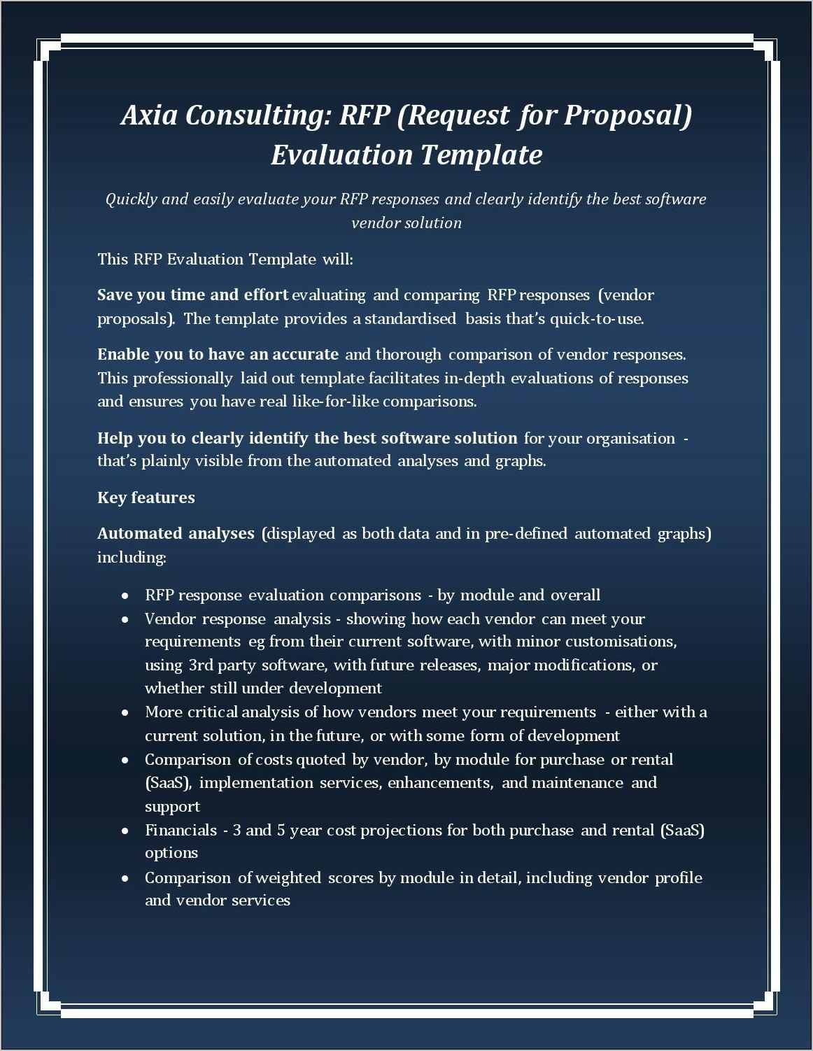 Rfp Proposal Evaluation Template
