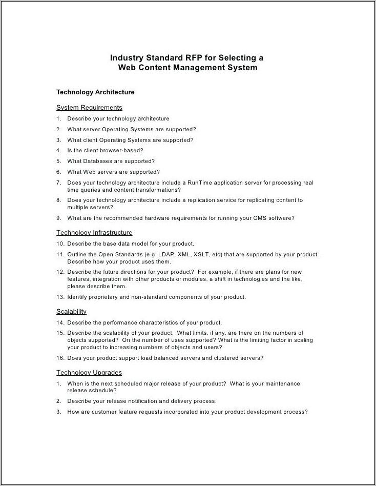 Rfp Technical Proposal Template