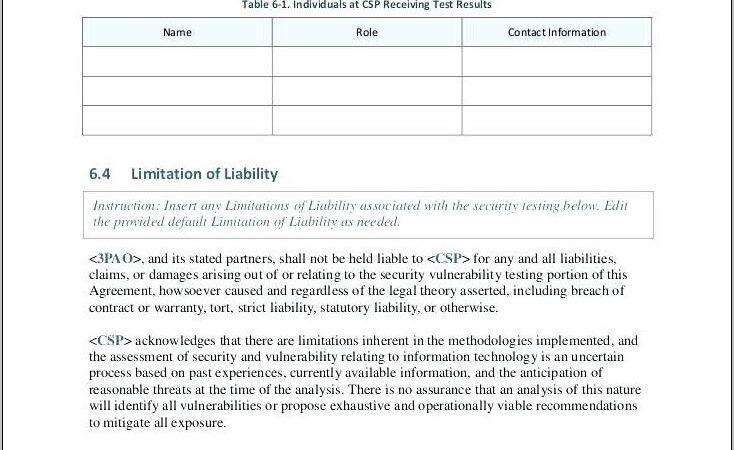 Risk And Vulnerability Assessment Report Template