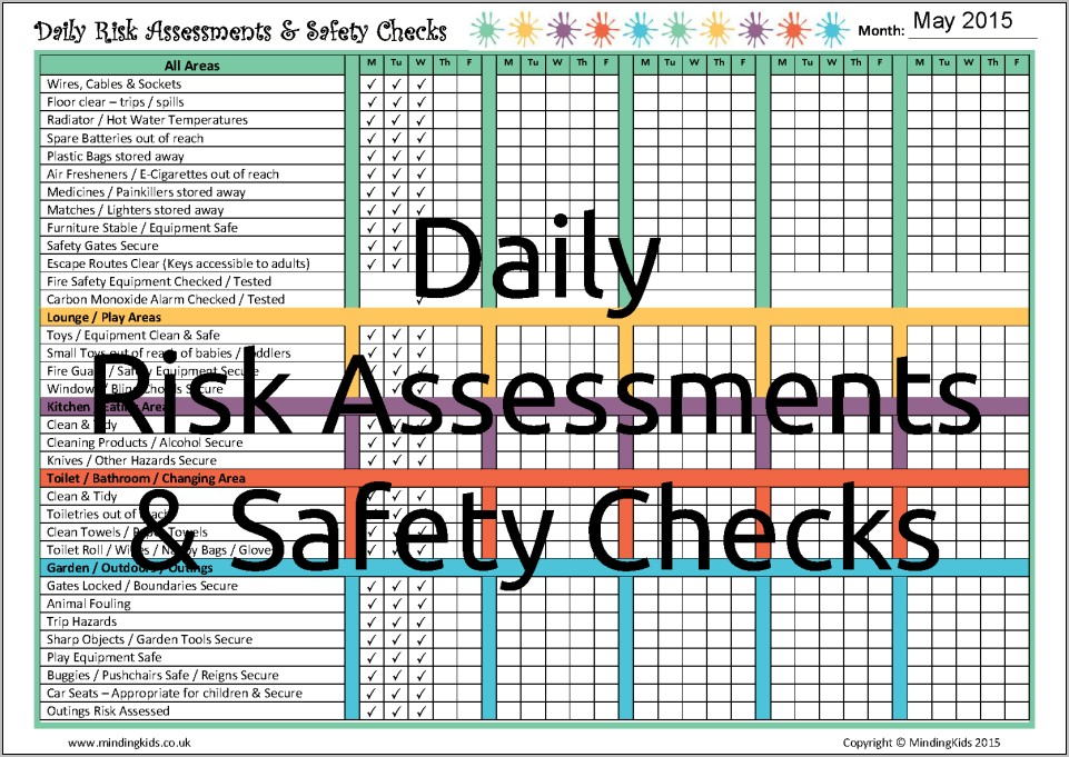 Risk Assessment Template For Childminders Outings