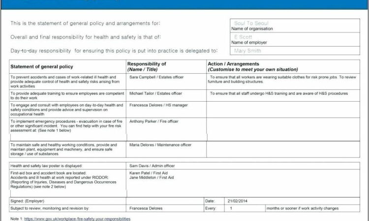 Risk Assessment Templates For Childminders