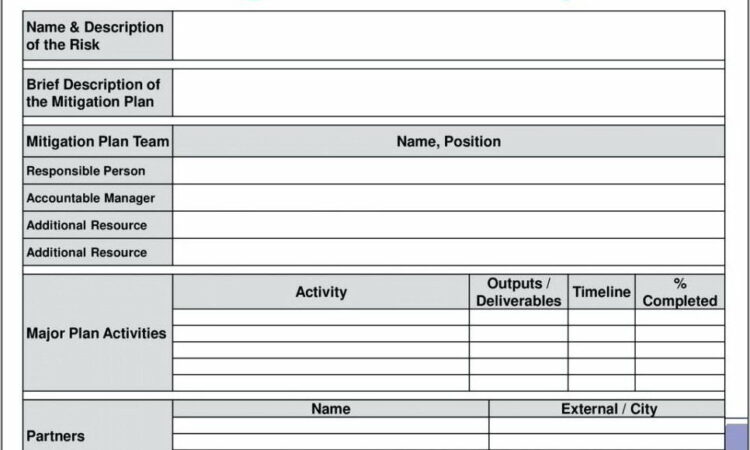 Risk Mitigation Plan Template