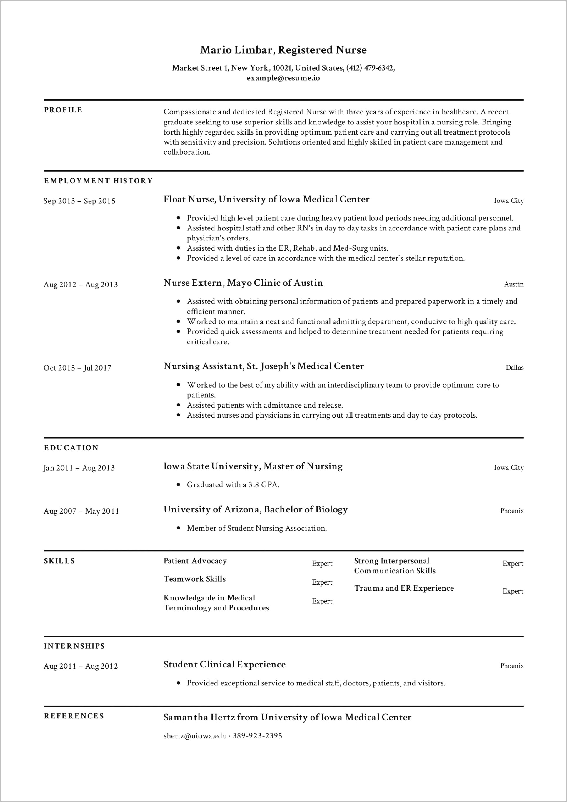 Rn Resume Template Word Free