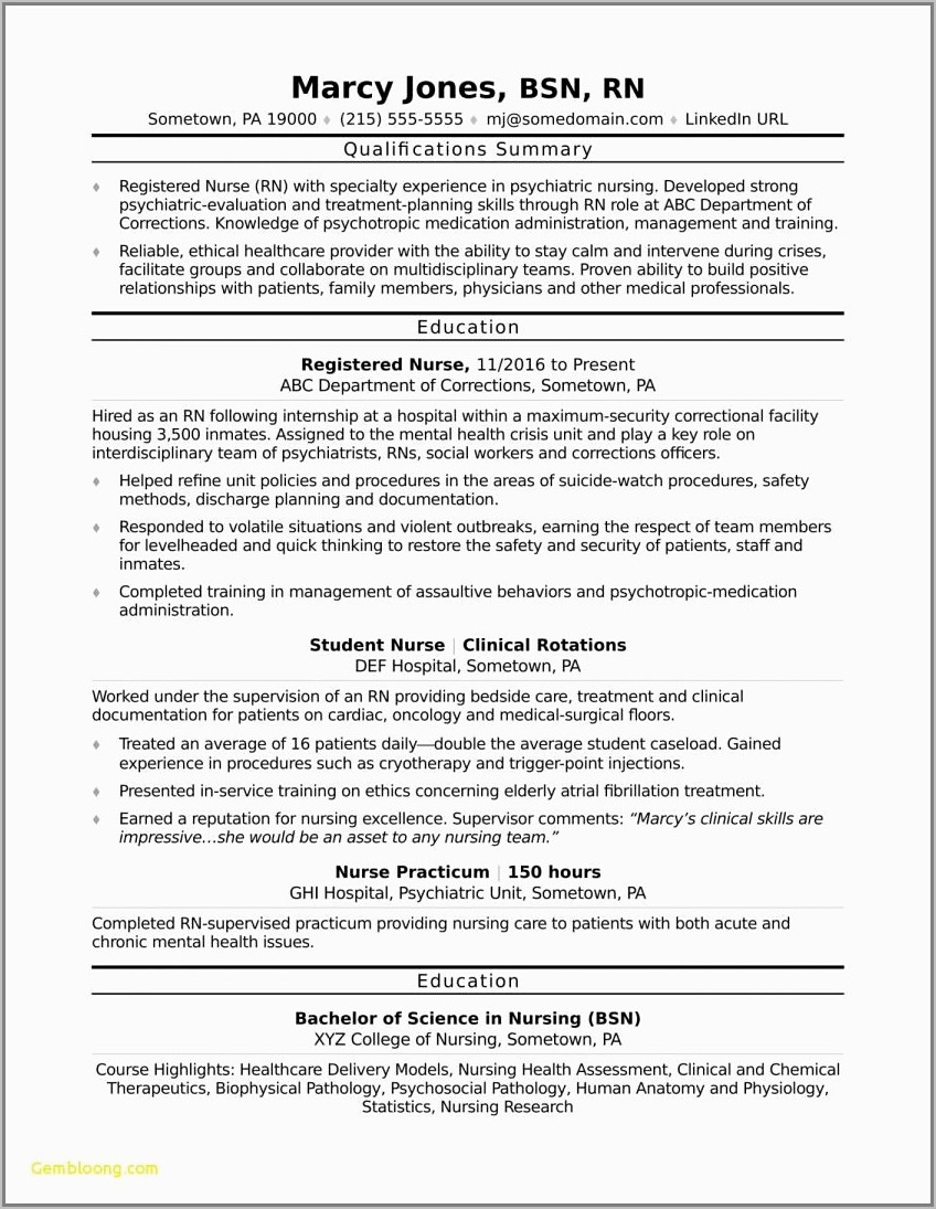 Rn Resume Templates Free