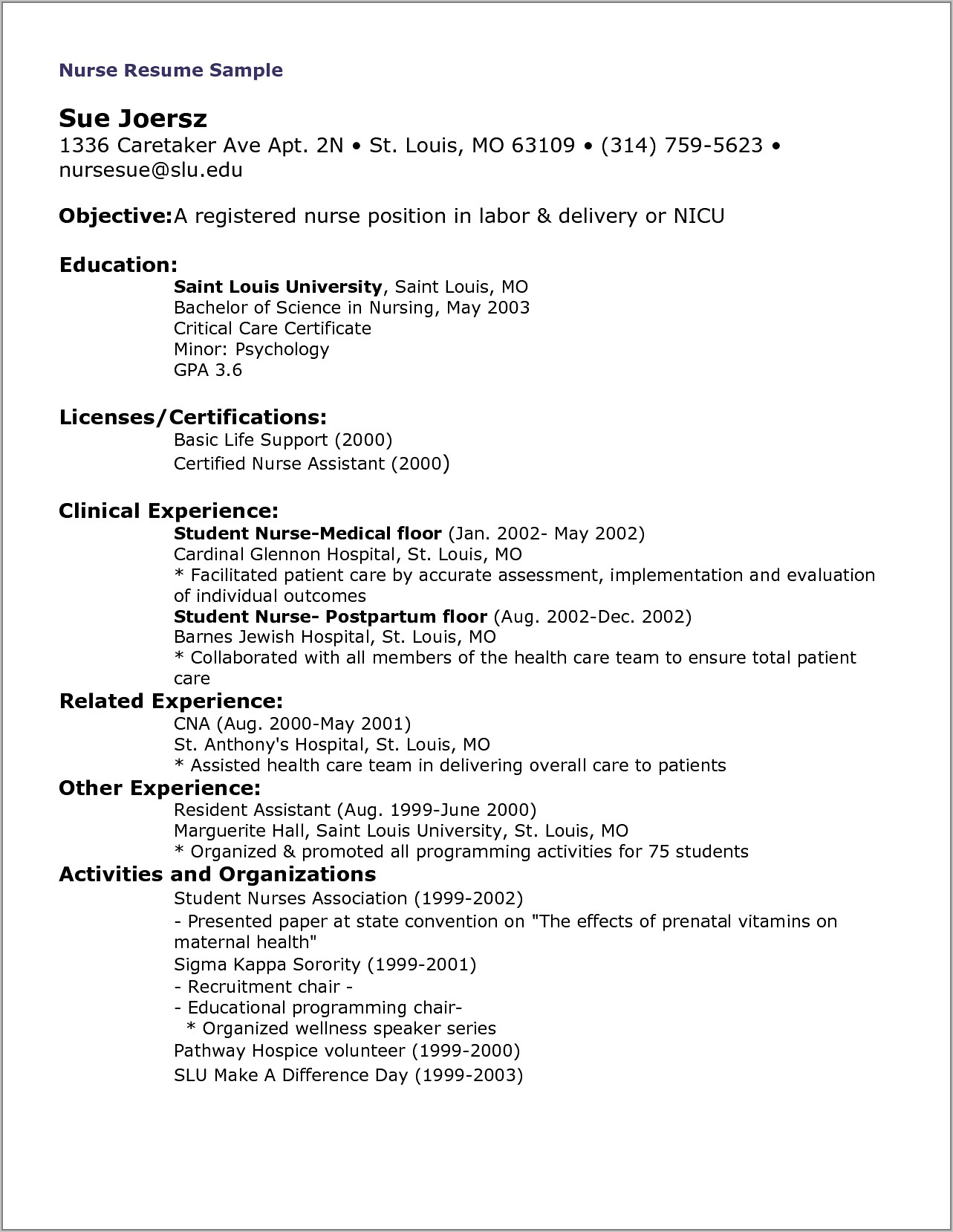 Rn Sample Resume And Cover Letter