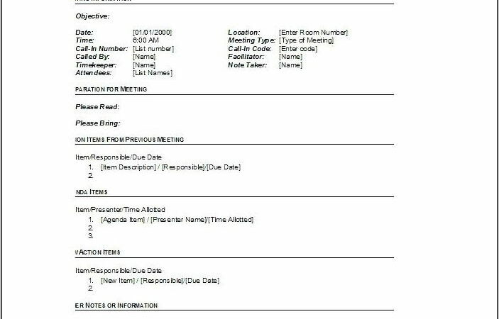 Roberts Rules Meeting Agenda Template