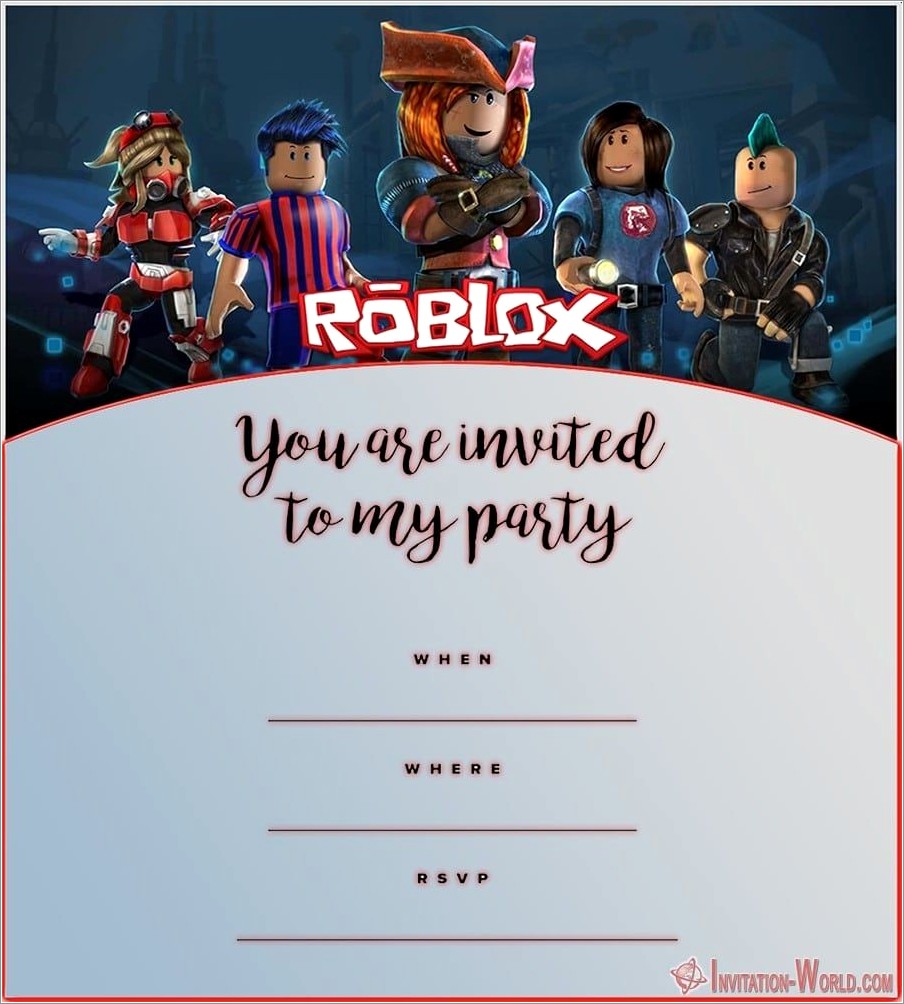 Roblox Birthday Invitations Free