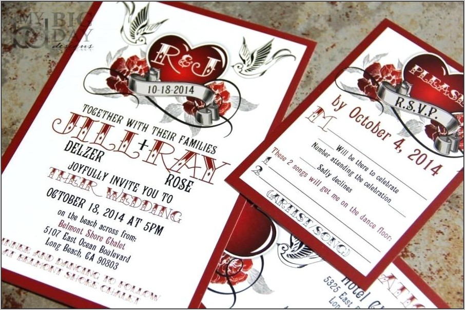 Rockabilly Wedding Invitation Template