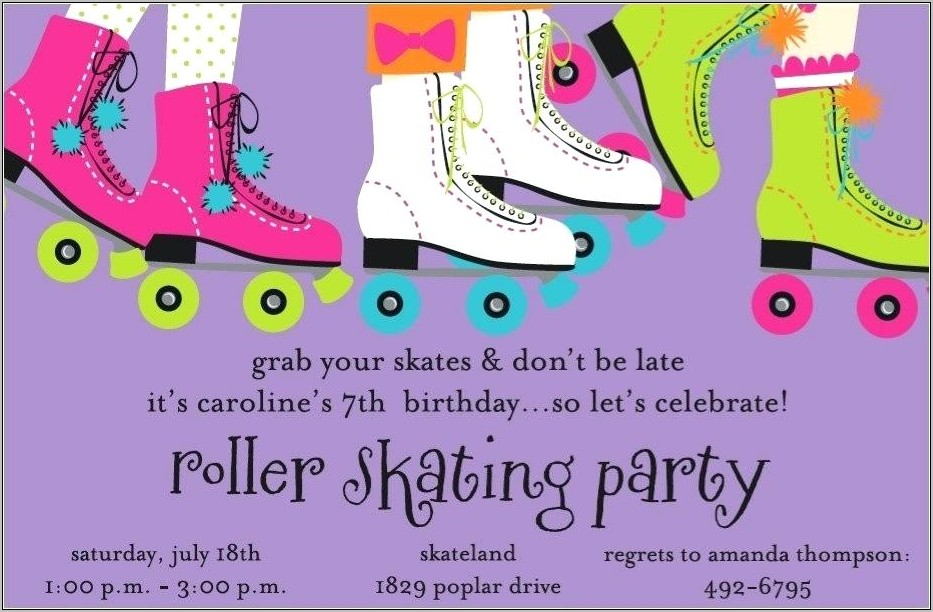 Roller Skate Invitation Template Free