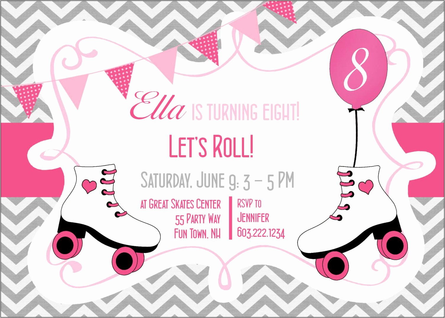 Roller Skate Invitations Template Free