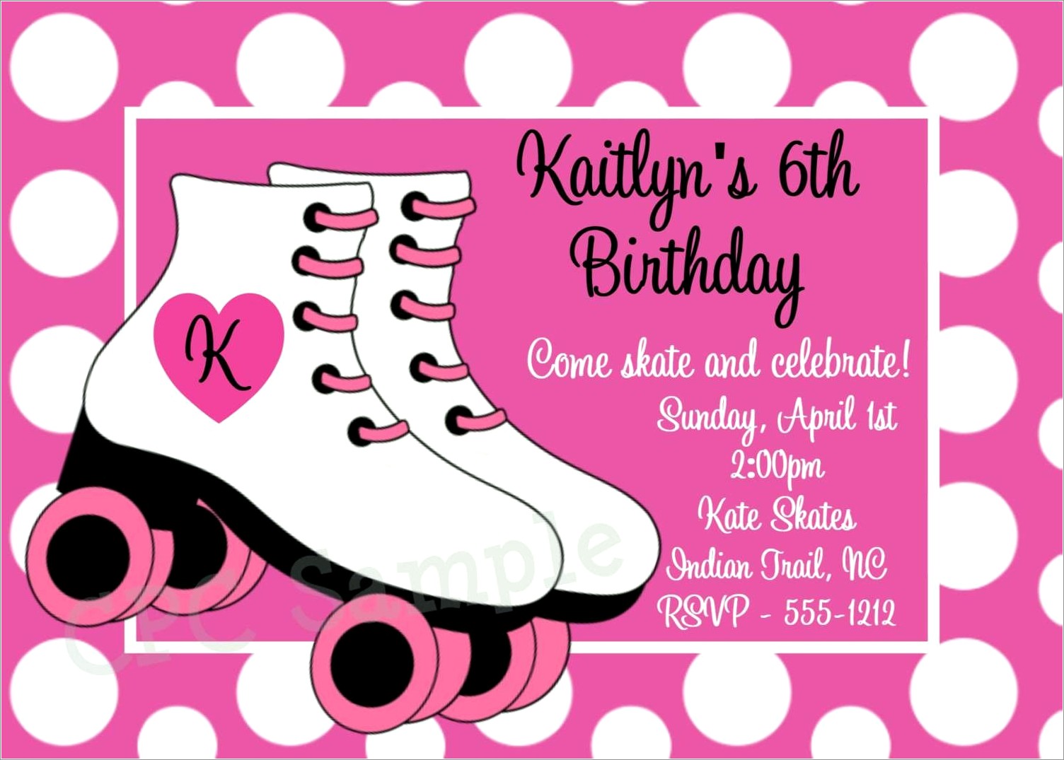 Roller Skating Invitations Free Printable