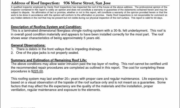 Roof Inspection Letter Template