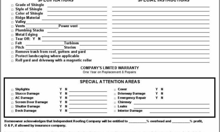 Roofing Contract Proposal Template