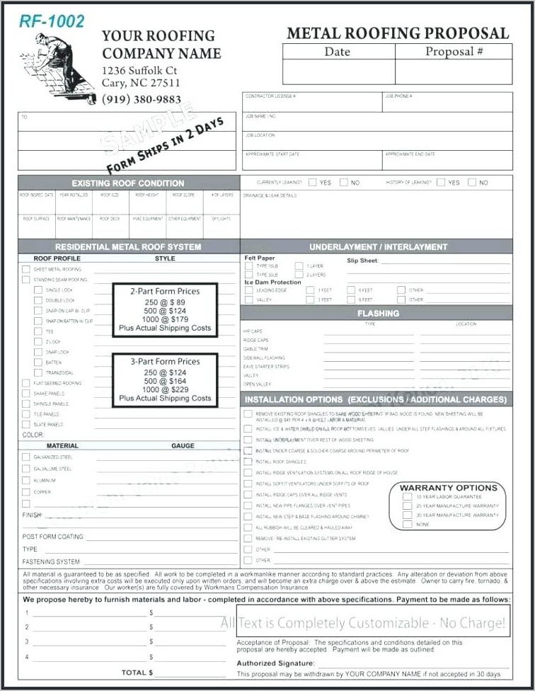 Roofing Invoice Template Uk