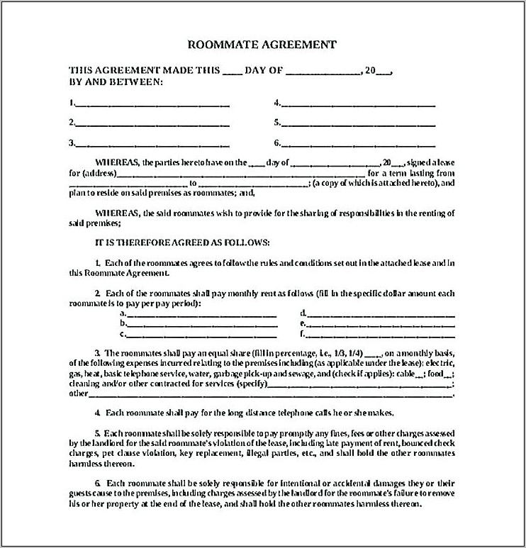 Room Leasing Contract Template