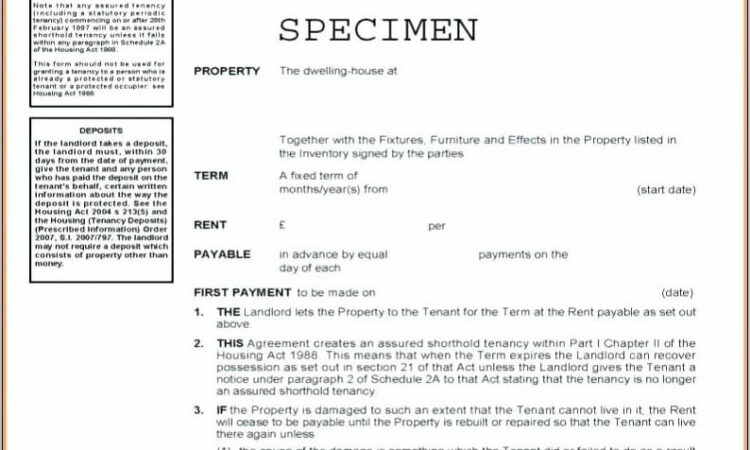 Room Tenancy Agreement Template Word