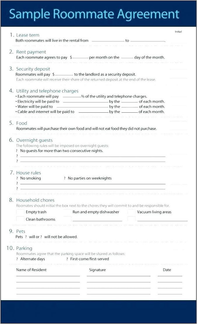 Roommate Agreement Template Big Bang Theory