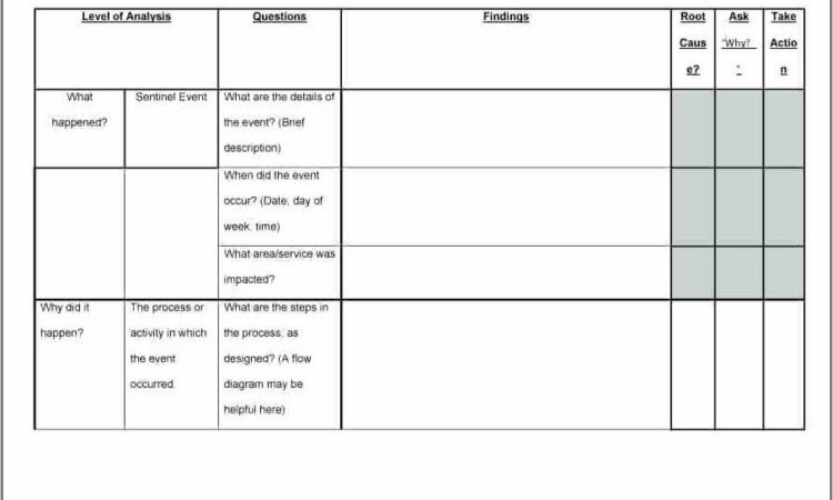 Root Cause Analysis Example Format