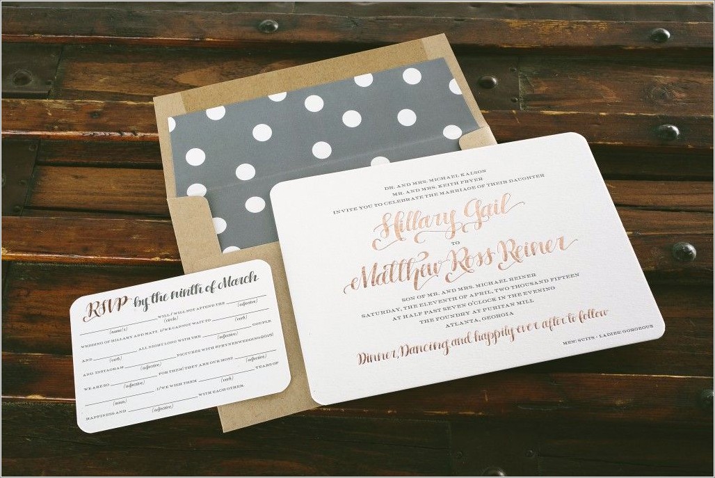 Rose Gold And Grey Wedding Invitations