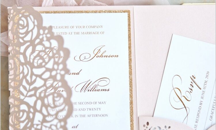 Rose Gold And Pink Wedding Invitations