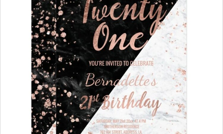 Rose Gold Birthday Invitations Template