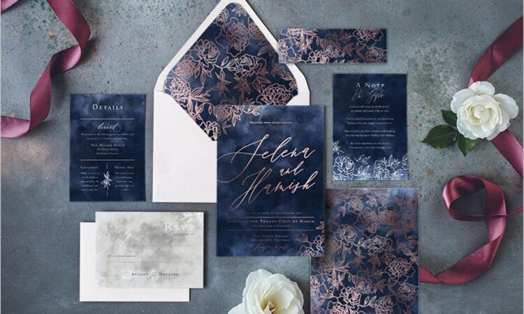 Rose Gold Foil Wedding Invitations Australia