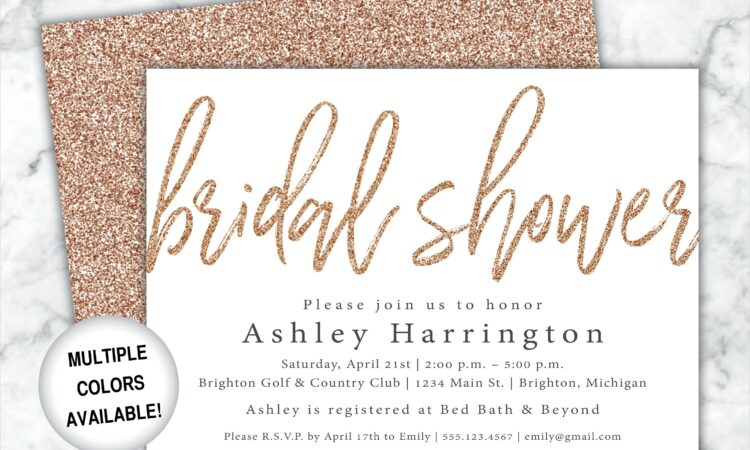 Rose Gold Glitter Invitation Template