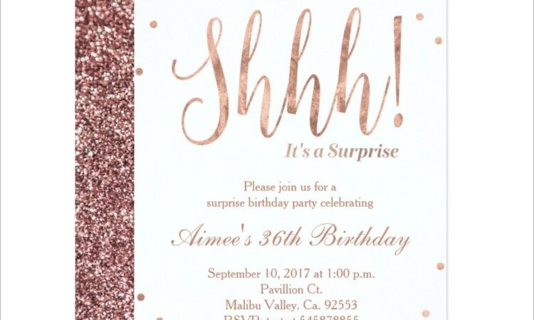 Rose Gold Invitations Birthday