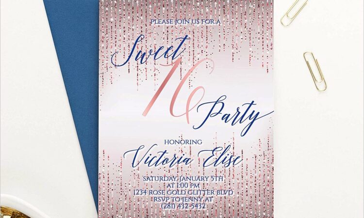 Rose Gold Invitations Sweet 16