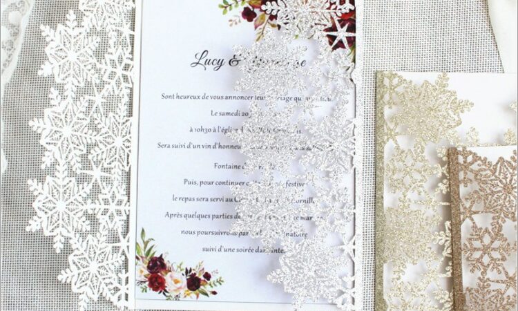 Rose Gold Laser Cut Wedding Invitations