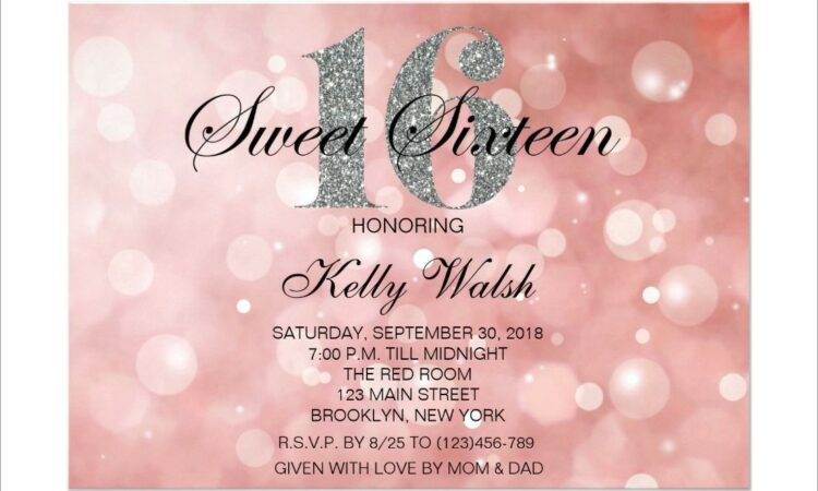 Rose Gold Sweet 16 Invitations