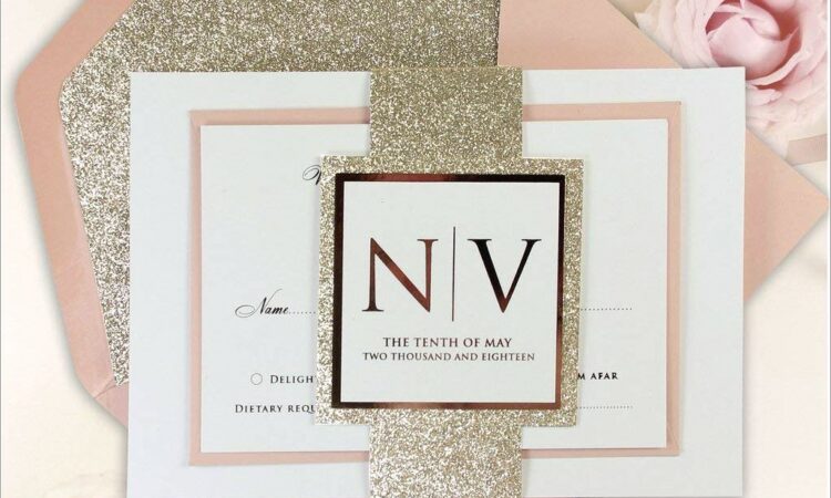 Rose Gold Wedding Invitations