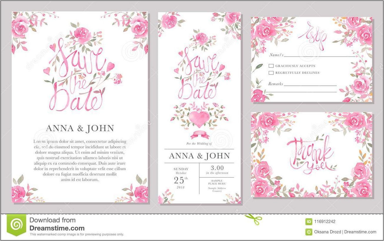 Rose Wedding Invitation Templates