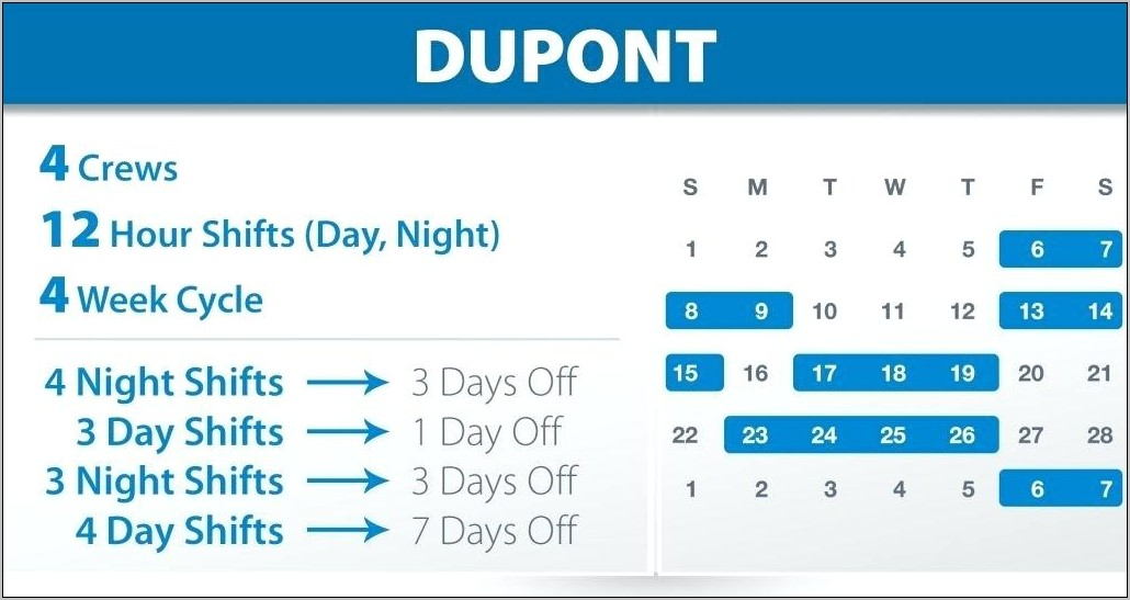 Rotating Shift Calendar Template