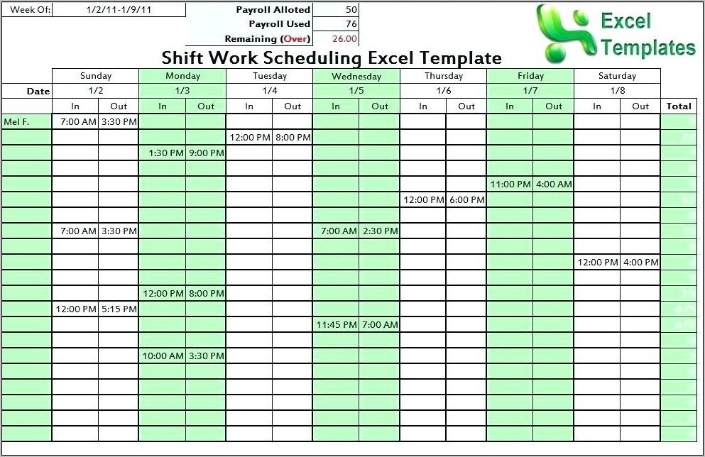 Rotating Work Schedule Examples