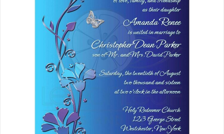 Royal Blue And Pink Wedding Invitations