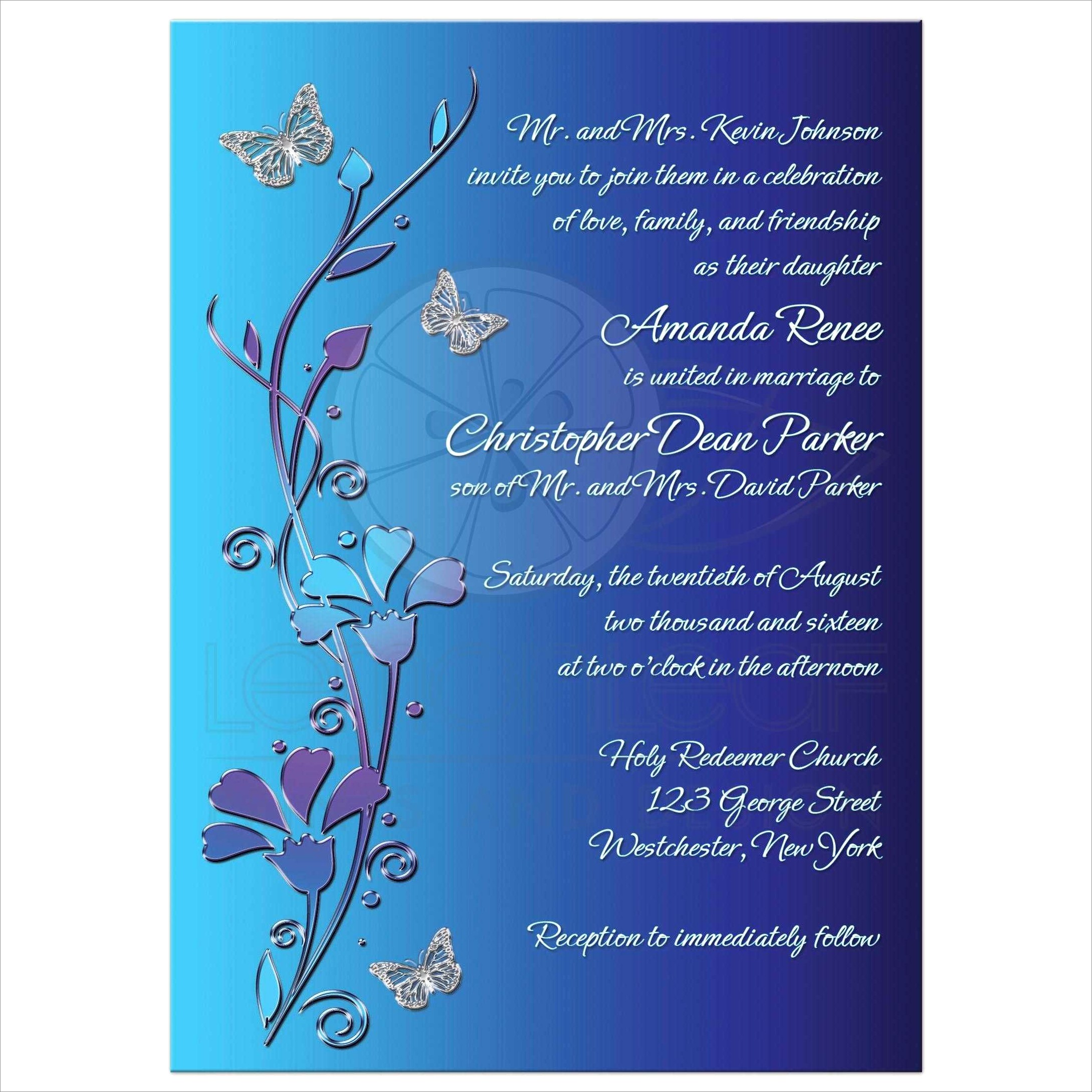 Royal Blue And Pink Wedding Invitations